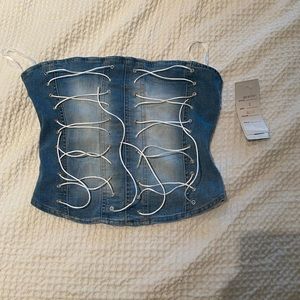Vintage denim bustier